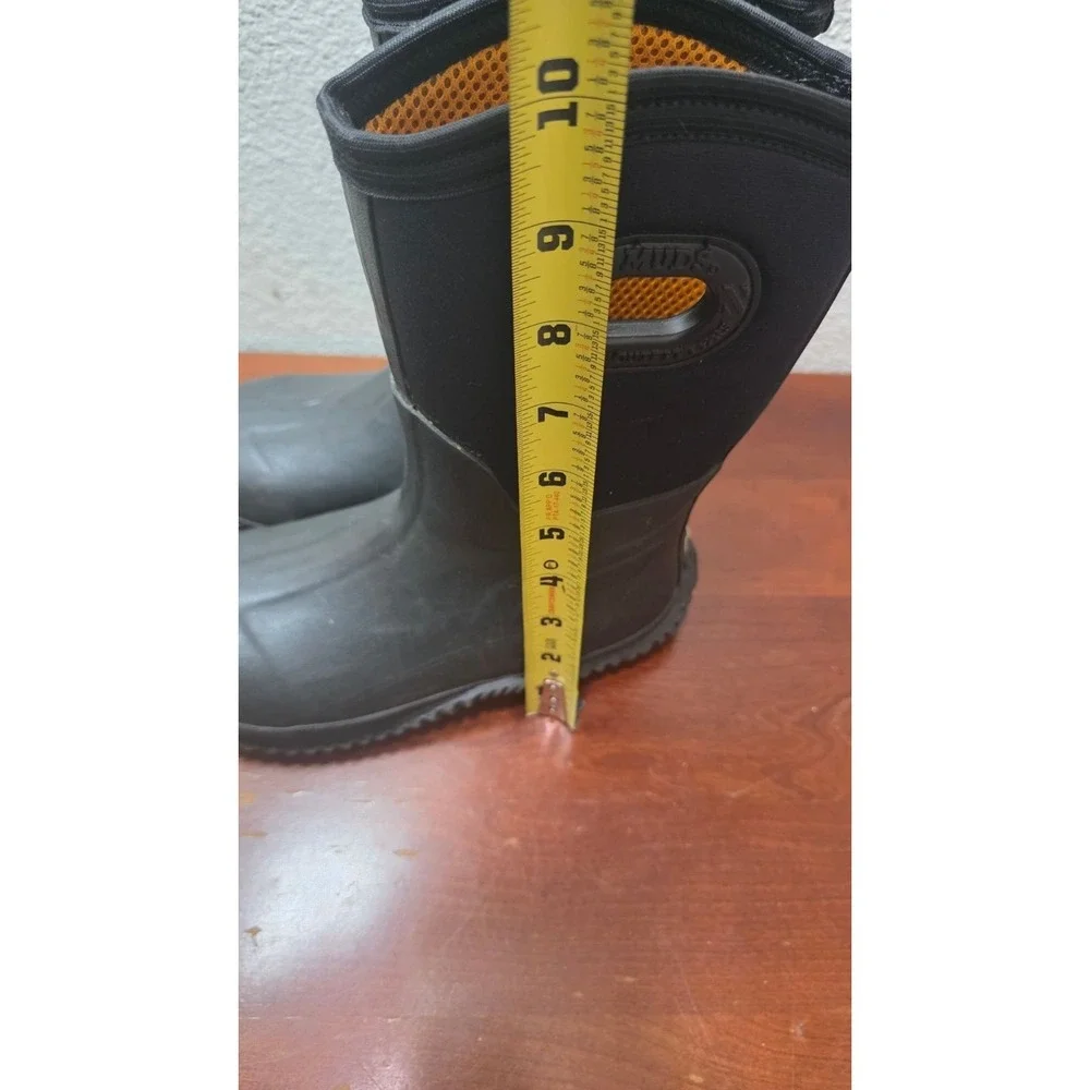 Muds Noble Outfitter Kids Black Rain Mid-Calf Rubber Boots Pull Handles Size‎ 3